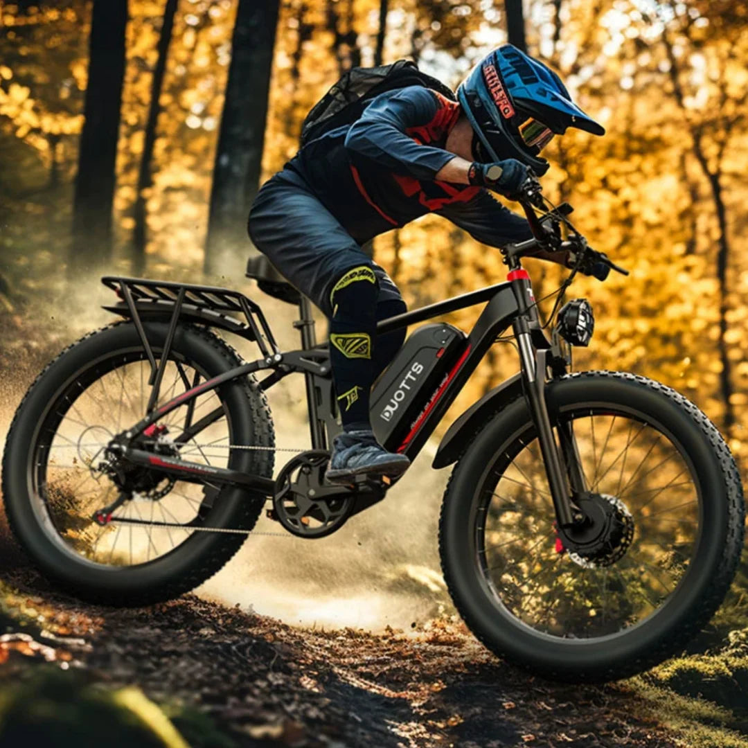 Electric Bike Duotts S26, designed for adventure with rugged tires, powerful motor, and sleek frame.