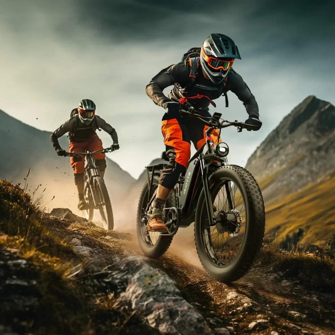 Electric Bike Duotts S26, designed for rugged terrain, features robust tires, powerful performance, and stylish design.