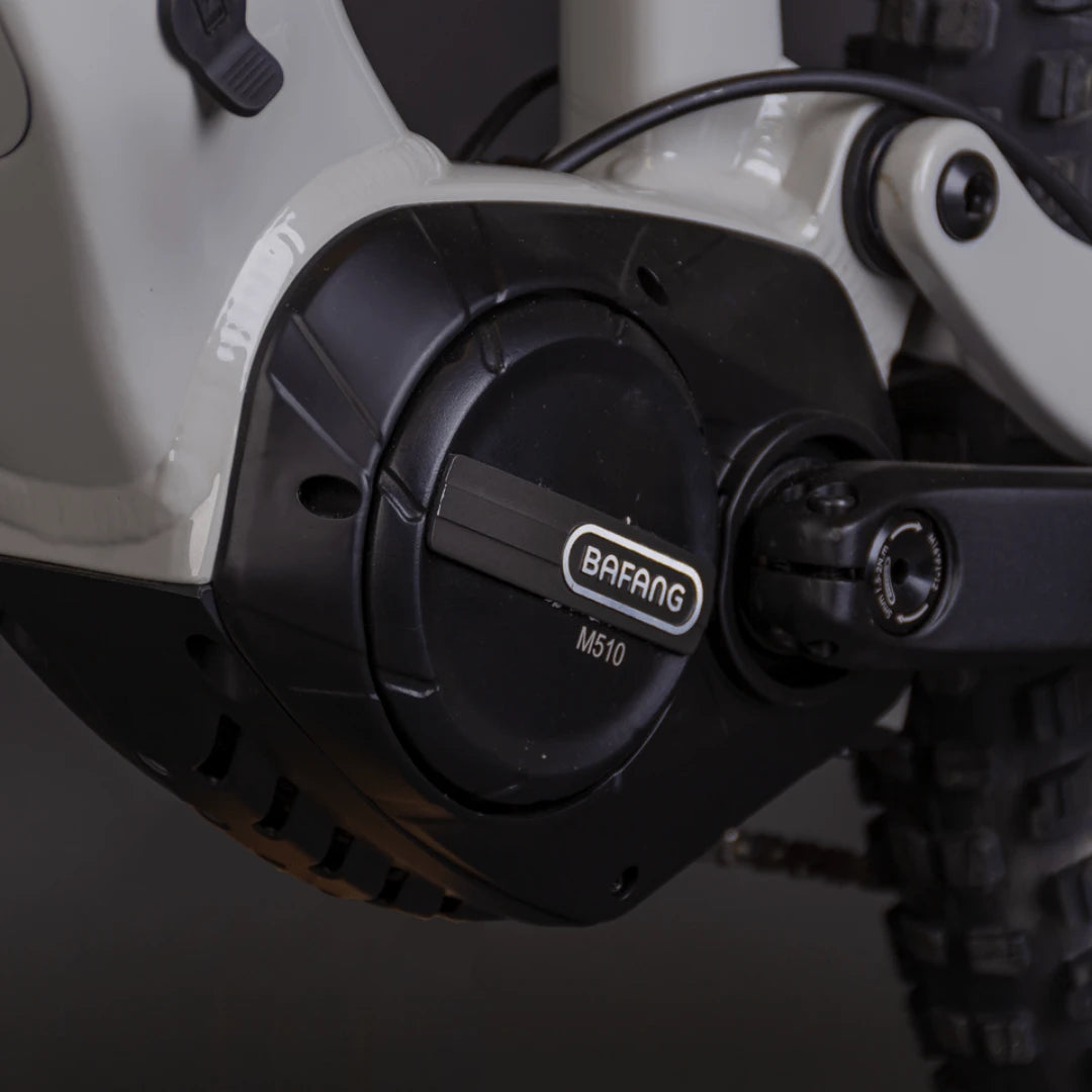 Mountain Electric Bike Econo Pantera C8 140, features Bafang M510 motor for powerful performance.