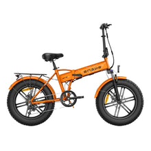 Electric Bike Engwe Ep 2 Boost, vibrant orange frame, wide tires, sturdy build, perfect for urban rides.