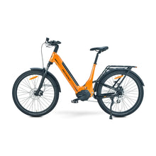Electric Bike Ms Energy Suv C502 features a vibrant orange frame, comfortable seating, and sturdy tires.