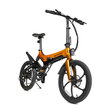 Electric Bike Ms Energy I20 features a sleek orange frame, compact design, and advanced electric components.