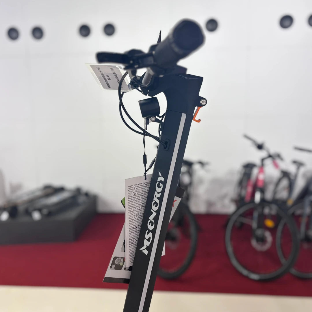 Electric Scooter Ms Energy Flare X Pro features a sleek frame with a stylish design, ideal for urban commuting.