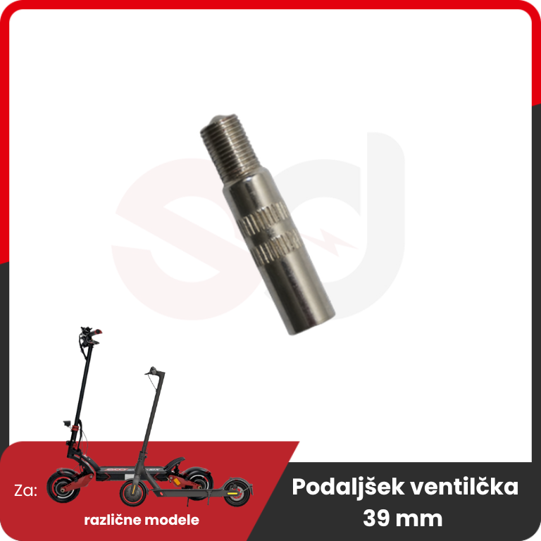 Extension for the valve of electric scooter inner tubes.