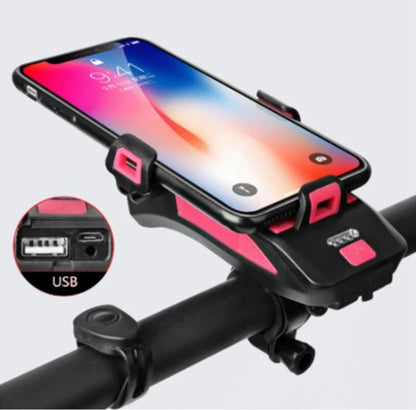 3-v-1 dodatek za E-skiro / E-kolo | Luč, zvonec, držalo za telefon