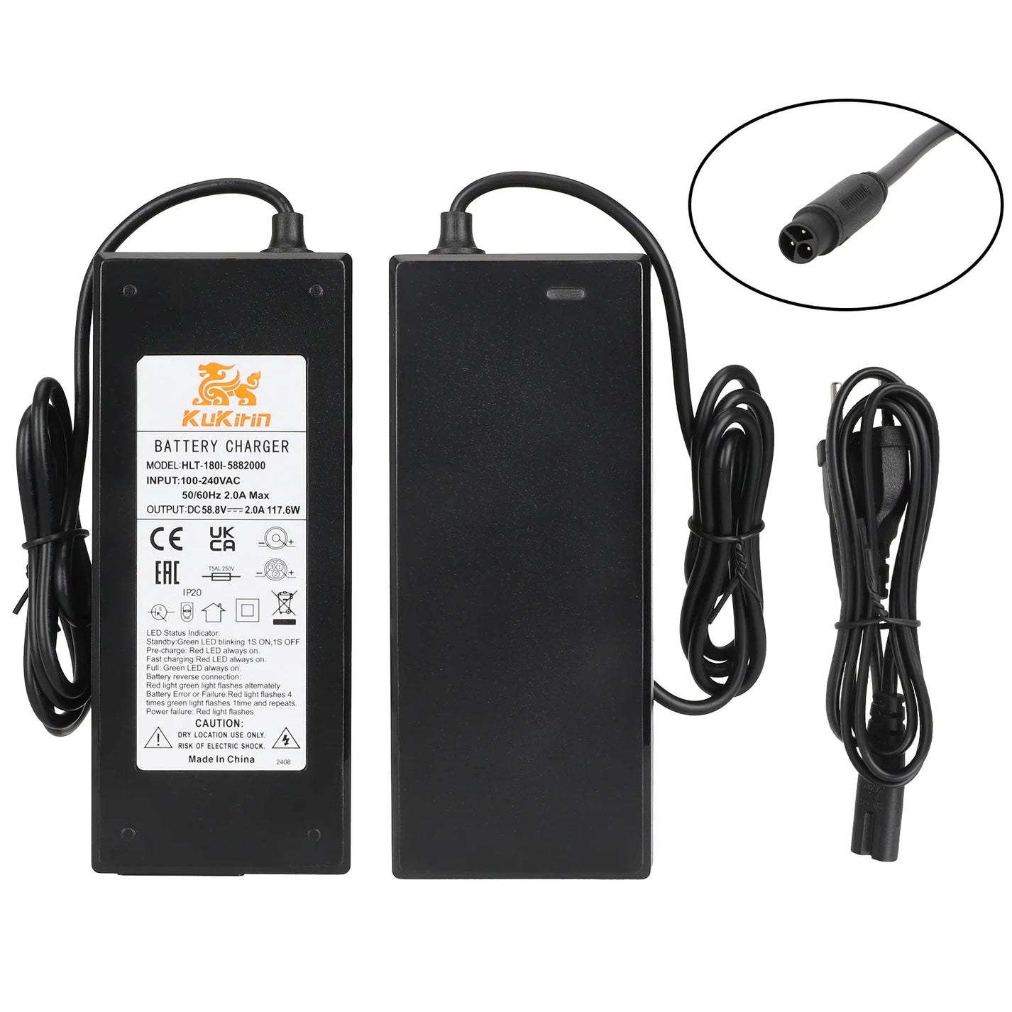 Originalni polnilec 58.8V 2A za električni skiro KuKirin G3 Pro