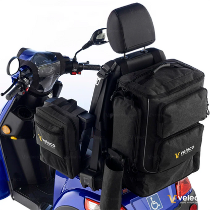 Velika torba, združljiva z invalidskim skuterjem in invalidskim vozičkom, zasnovana za nakupovanje, telefon, manjše predmete in oblačila.