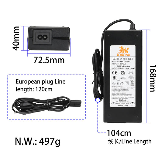 Originalni polnilec 58.8V 2A za električni skiro KuKirin G2 Master 2025