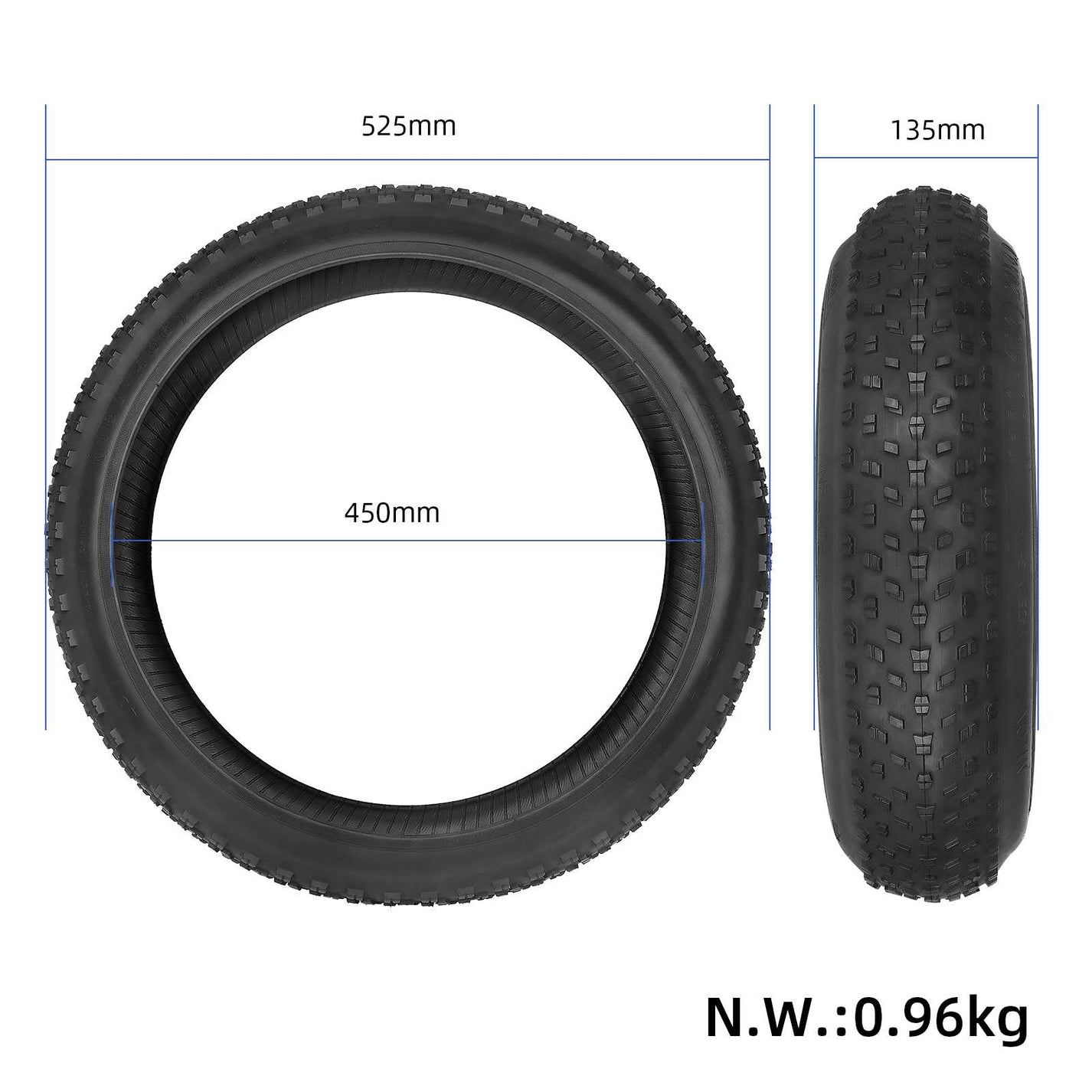 Zunanja pnevmatika Wanda 20x4.0 za električno kolo Engwe Engine Pro 2.0