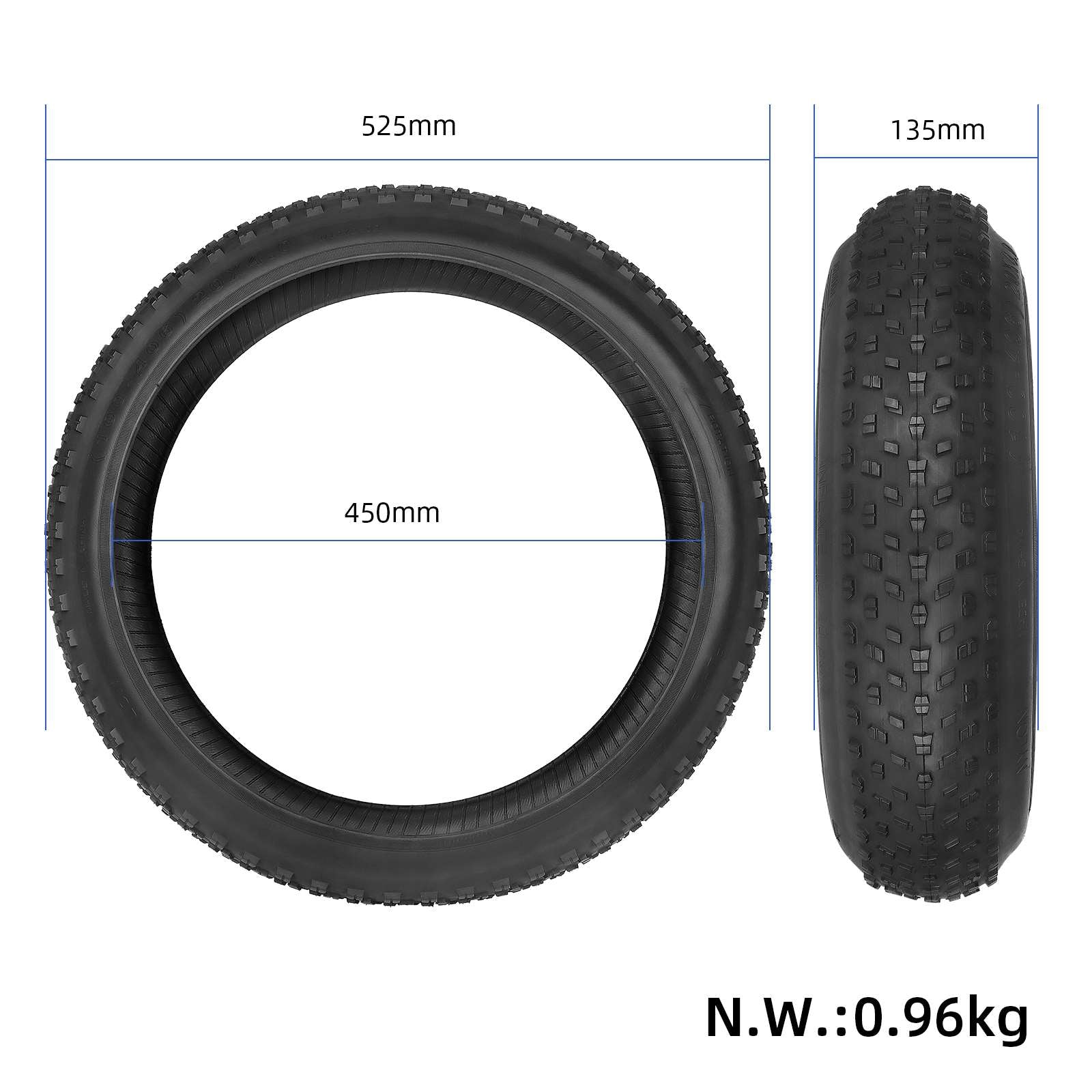 Zunanja pnevmatika Wanda 20x4.0 za električno kolo Engwe Engine Pro 2.0