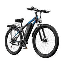 Izdelek na sliki je električno kolo znamke Duotts, model C29. Kolo ima robustno konstrukcijo, široke gume za boljšo stabilnost in udobno sedežno mesto. Na sliki je vidna tudi baterija, nameščena na okvirju, kar omogoča električno pomoč pri vožnji. Dodatno je opremljeno s prtljažnikom in prednjimi amortizerji, kar prispeva k udobni vožnji po različnih terenih.