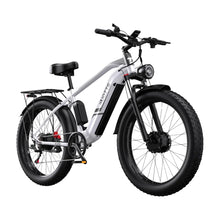 Izdelek na sliki je električno kolo, znamke DJOTTS, model F26. Na sliki je vidno kolo z debelimi pnevmatikami, kar omogoča boljšo stabilnost in oprijem na različnih terenih. Kolo ima tudi električni motor, baterijo, ter nosilec za prtljago na zadnjem delu. Oblika je moderna in športna, kar je značilno za električna kolesa.