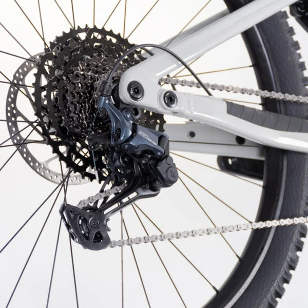 Izdelek je električno kolo, model Econo Pantera C9-160. Na sliki je prikazan zadnji del kolesa, kjer je vidna prestavna naprava in veriga, ki je povezana z zobnikom. Kolo ima robustno konstrukcijo, kar nakazuje na primernost za terensko vožnjo.