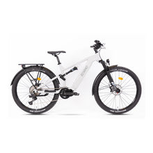 Mountain Electric Bike Econo Pantera Suv C6 120 features a sleek white frame, sturdy tires, and rear rack.