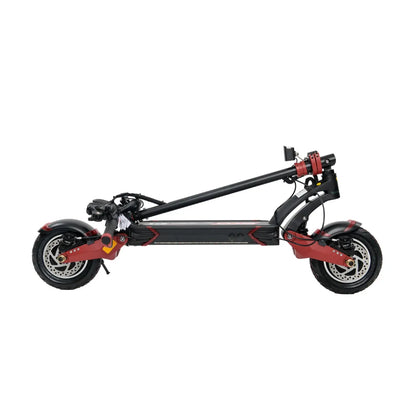 Zložen električni skiro Eco Speed 10x Pro, ki prikazuje svojo elegantno obliko in robustna kolesa.