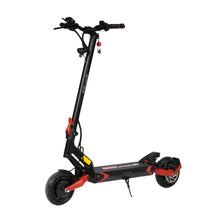 Električni skiro Eco Speed 9x, ki se ponaša z elegantnim črnim dizajnom z rdečimi poudarki in velikimi kolesi.