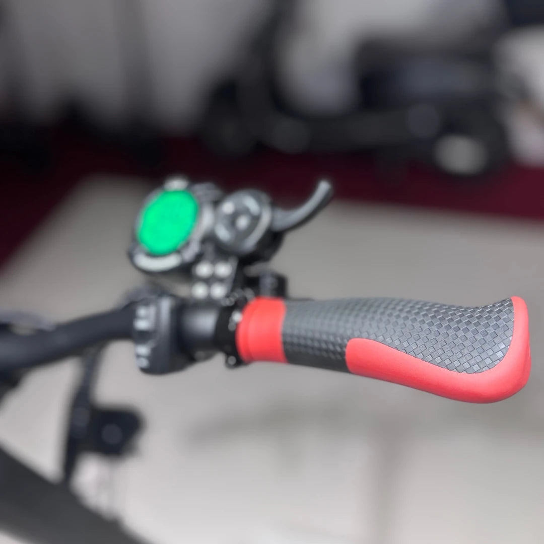 Electric Scooter Eco Speed 9x features comfortable textured grips and a sleek control panel with a green display.