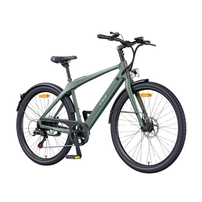 Izdelek je električno kolo znamke Engwe, model MapFour N1. Na sliki je prikazano kolo v zeleni barvi, ki ima široke pnevmatike in udoben sedež. Na sprednjem delu kolesa je vidna lučka, na zadnjem delu pa so odsevniki za večjo varnost. Kolo ima tudi športen in eleganten dizajn, kar ga naredi primerno za mestno vožnjo.