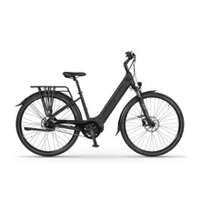 Electric Bike Ecobike Lx features a sleek black design, step-through frame, and electric assist capabilities.