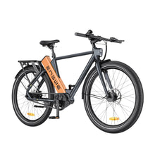 Električno kolo Engwe P275 Pro v elegantni sivi barvi z oranžnimi poudarki in moderno obliko.