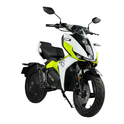 Električni skuter Felo Fw 06 v beli in rumeni barvi, ki prikazuje eleganten, sodoben dizajn.