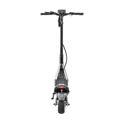 Zadnji pogled na električni skiro Joyor Luxerider, ki prikazuje njegovo elegantno obliko.