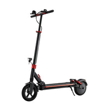 Electric Scooter Joyor G5 features a sleek black frame with red accents, durable wheels, and LED lights.