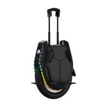 Izdelek na sliki je električni monocikel znamke Kingsong, model 16X. Na sliki je prikazan monocikel z eno veliko kolesom in svetlobnimi efekti ob robu. Ima tudi zložljivo ročico, kar omogoča enostavno prenašanje. Oblika je aerodinamična, površina pa je izdelana iz materiala, ki daje občutek trdnosti in vzdržljivosti.