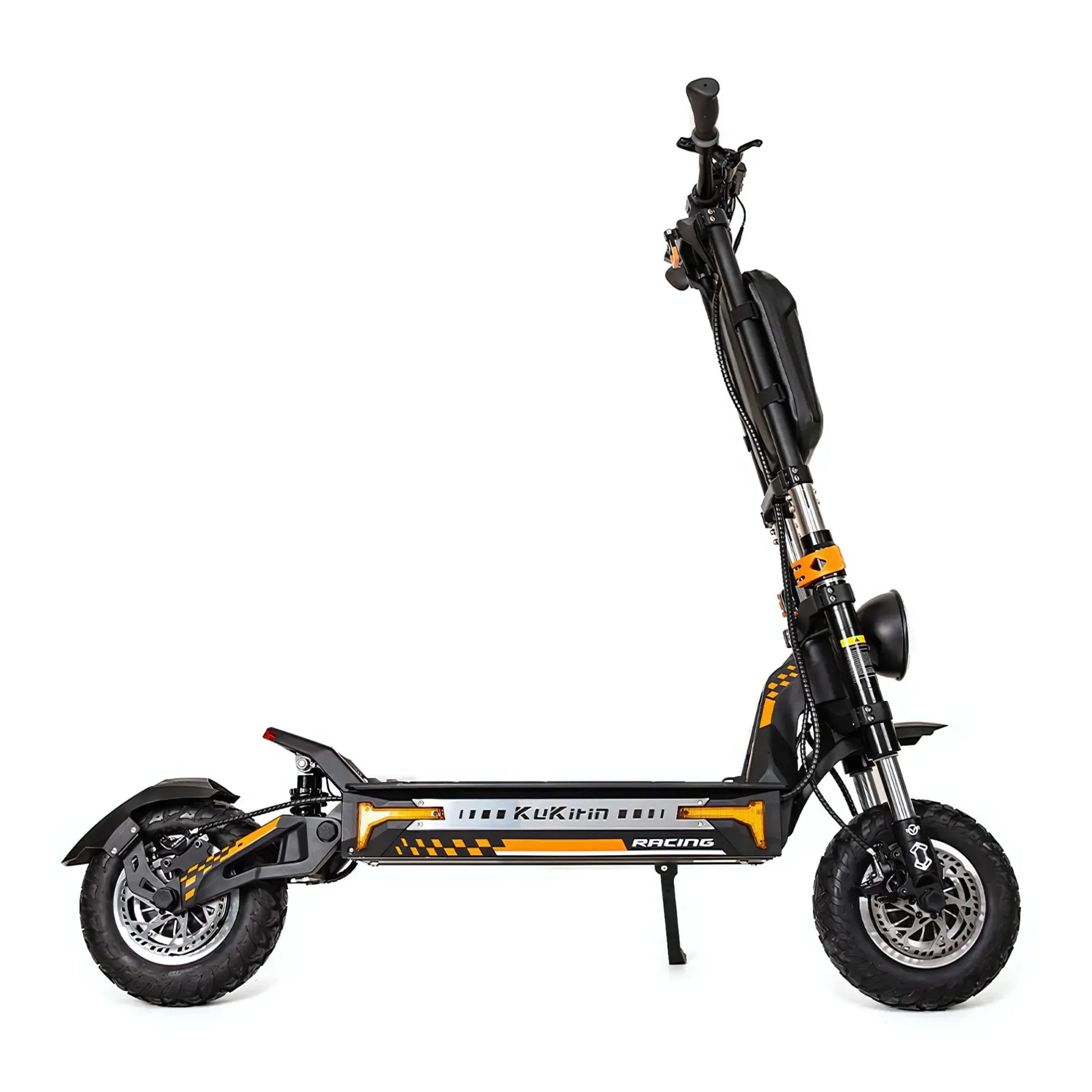 Stranski pogled električnega skiroja Kukirin G4 Max, ki prikazuje njegovo elegantno obliko in robustne pnevmatike.