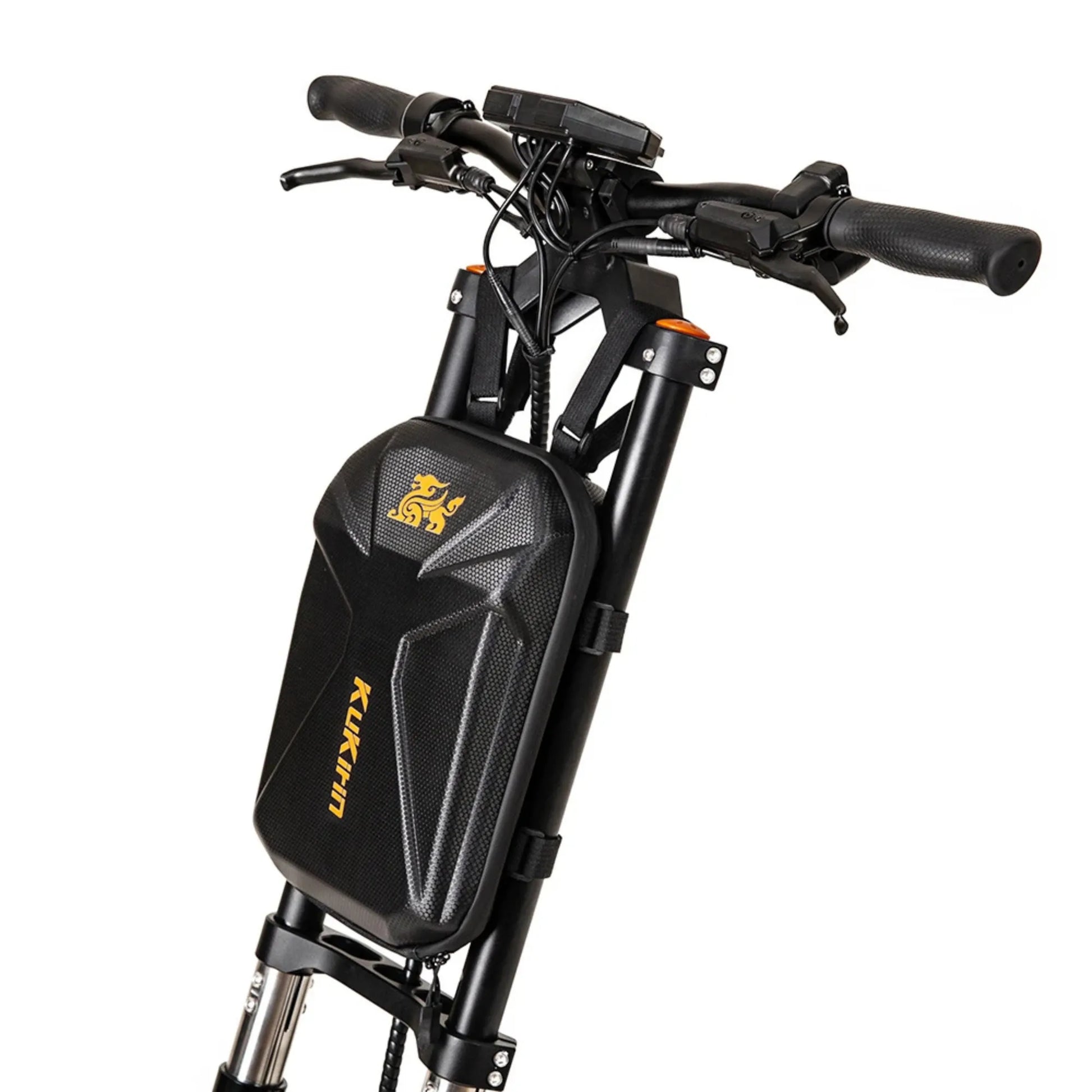 Od blizu posneto krmilo in zaslon električnega skiroja Kukirin G4 Max.