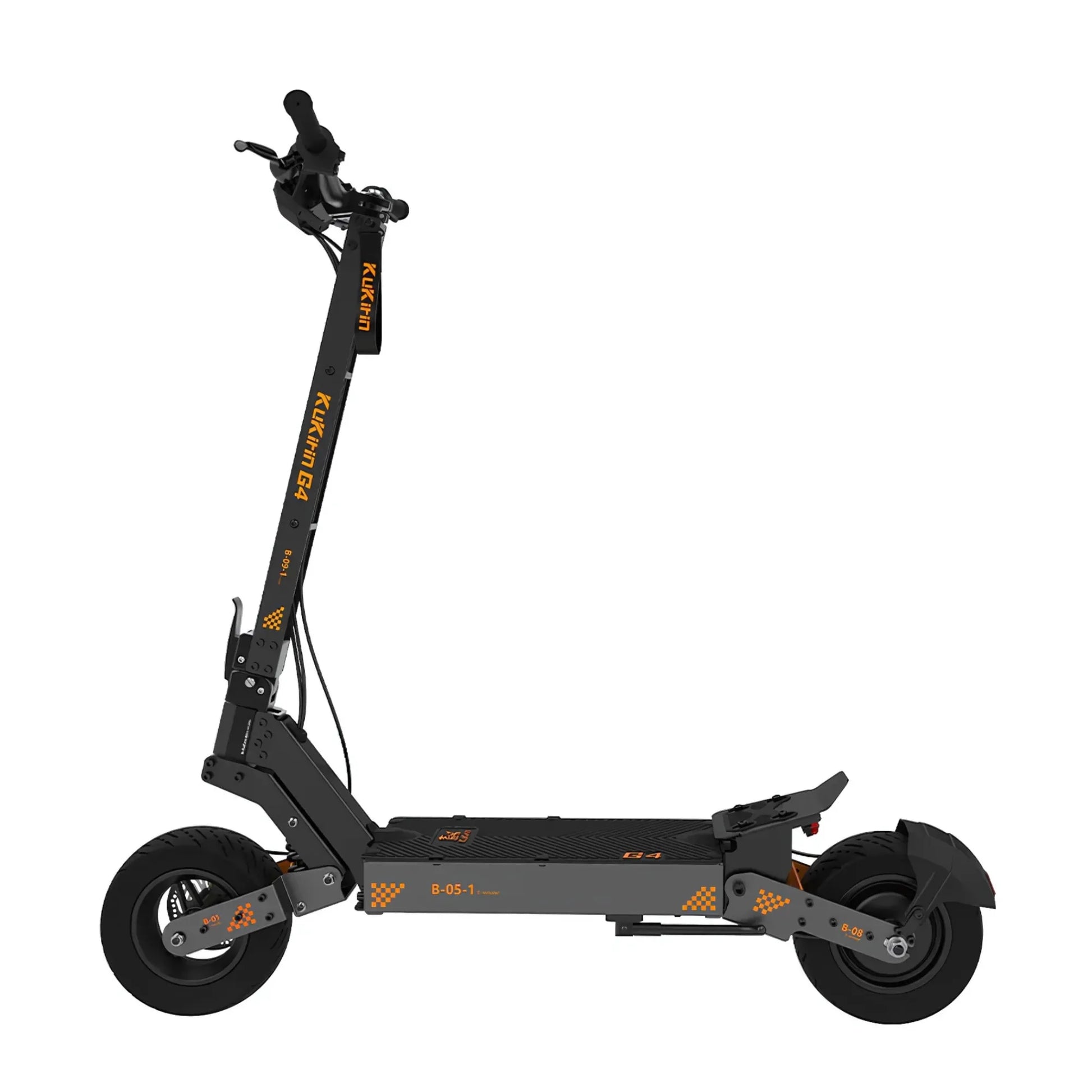 Stranski pogled električnega skiroja Kukirin G4, ki prikazuje njegovo elegantno obliko in robusten okvir.