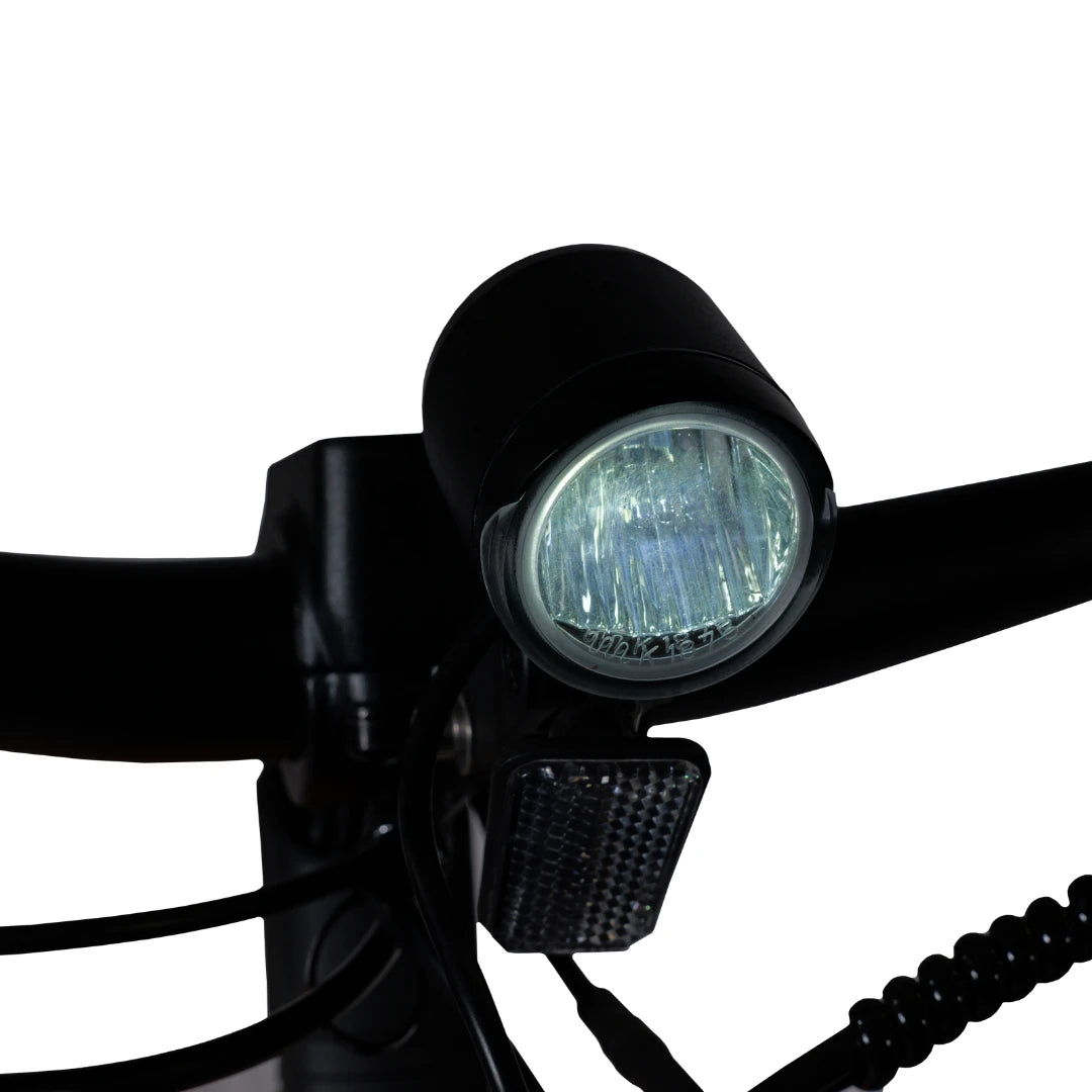 Electric Bike Ms Energy Suv C502 features a powerful front headlight for enhanced visibility and safety.