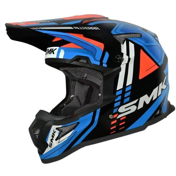 SMK Allterra S01 X-Sprint motokros enduro čelada GL257 – bela/modra/oranžna