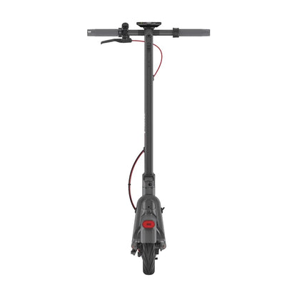 Električni skiro Navee V25i Pro, viden od zadaj, prikazuje svojo elegantno obliko in funkcije.