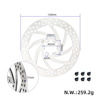 Ojačan 2,8 mm devel zavorni disk 160 mm s 6 luknjami