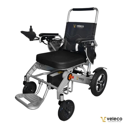 Električni invalidski voziček Veleco Cosmo z elegantnim dizajnom in udobnim sedenjem.