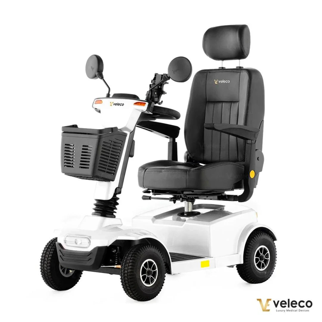 Električni mobilni voziček Veleco Jumpy z elegantnim dizajnom in udobnim sedenjem.