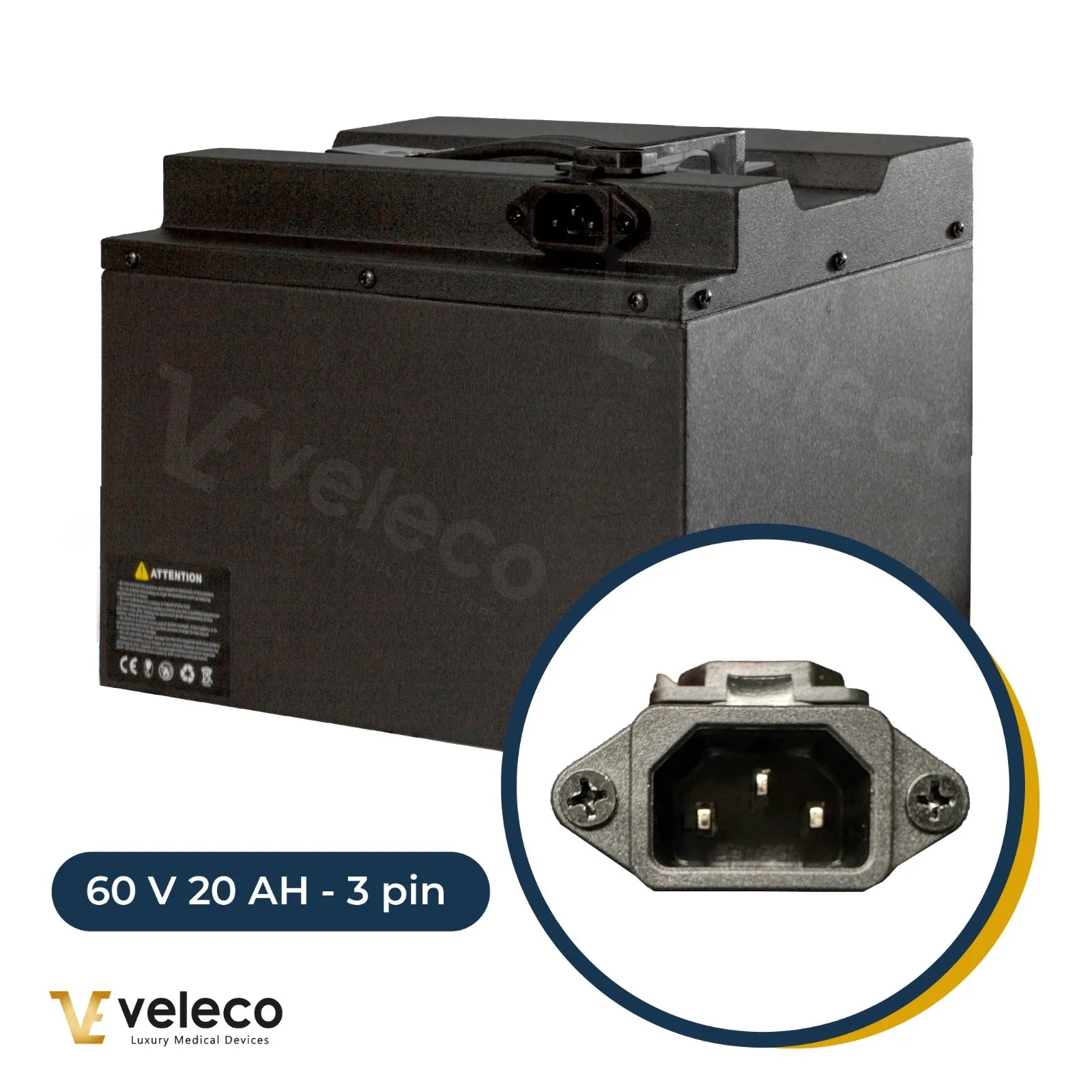Veleco Litij-ionska baterija 60V 20AH Faster Gravis, 3-pinska različica