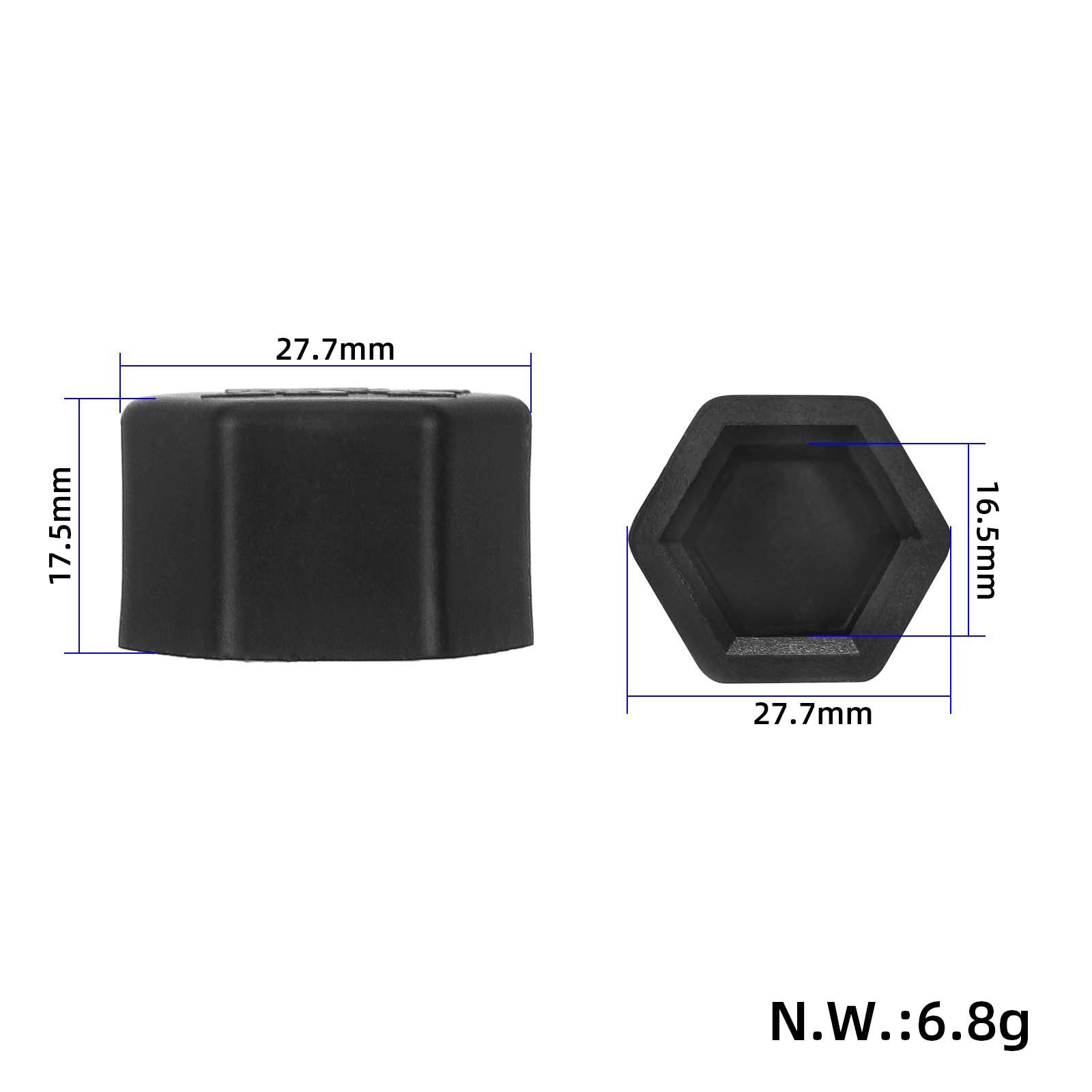 Črn plastični pokrovček matice gredi nihajne roke za Kukirin