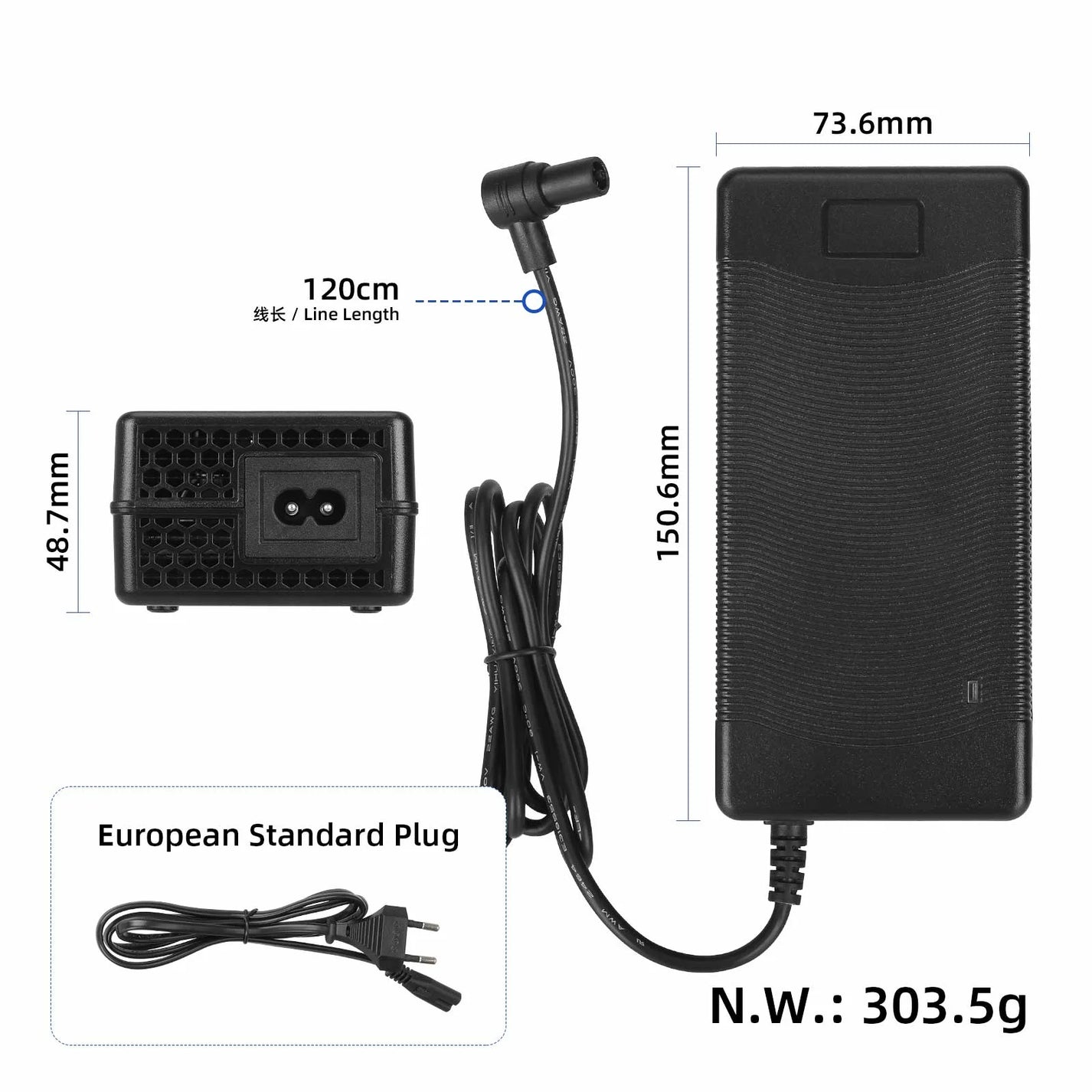 Polnilec 54.6V 2A za električni skiro Xiaomi 4 Ultra
