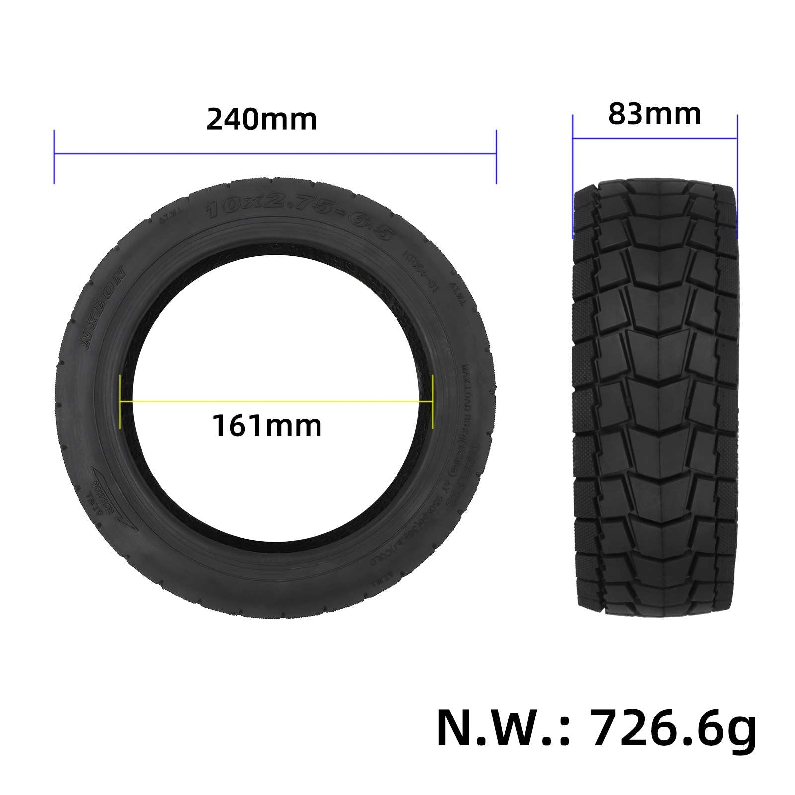 Pneu Tout-terrain 10x2.75-6.5 Chambre à Air 10x2.5 – Pour Kukirin G2 Master, Speedway 5, Dualtron 3 Pneu Tout-terrain 10x2.75-6.5 Chambre à Air 10x2.5 – Pour Kukirin G2 Master, Speedway 5, Dualtron 3