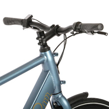 Electric Bike Metroneer London Eu700plus features a sleek blue frame, ergonomic handlebars, and quality grips.