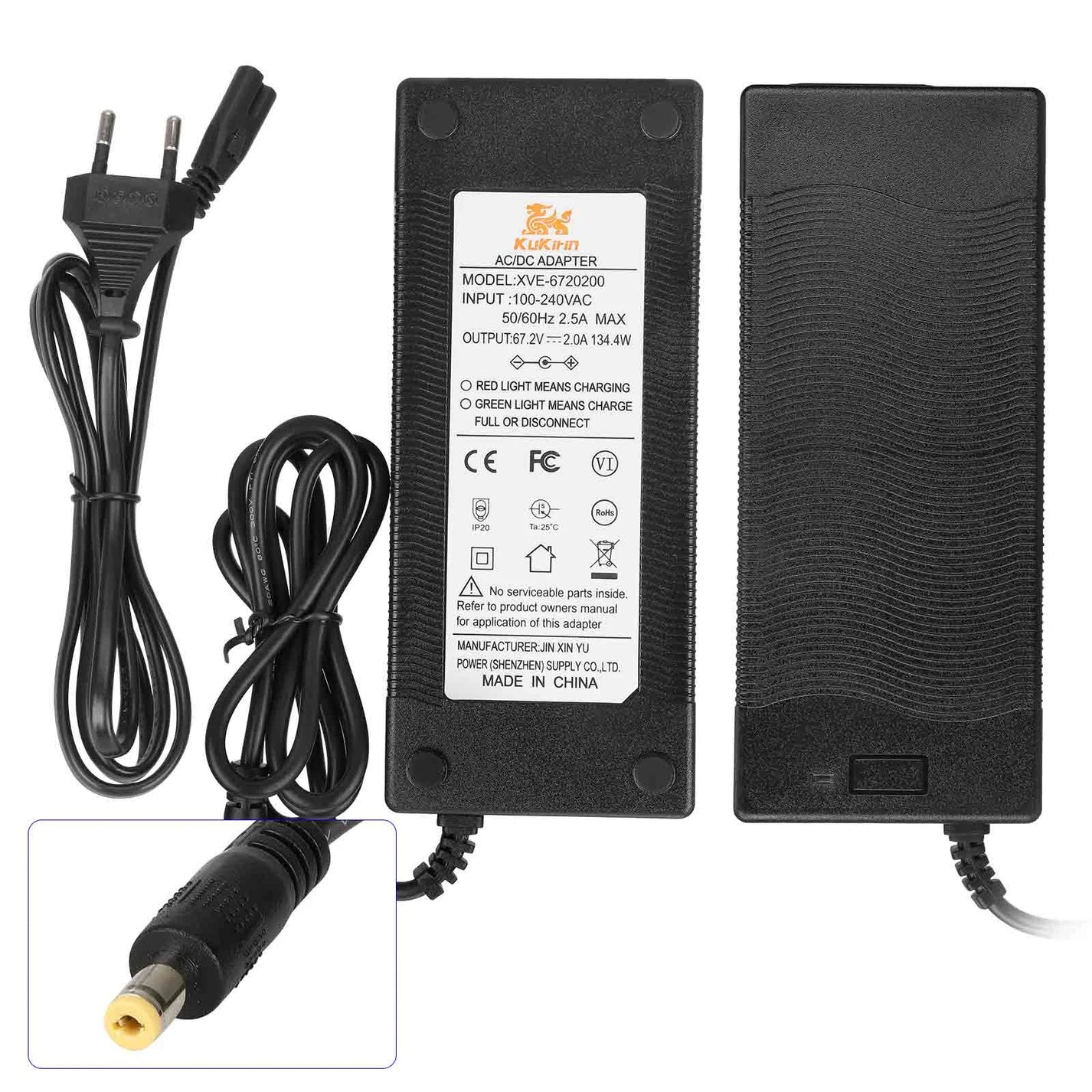 Polnilec Kukirin 67.2V 2.0A DC2.1 za Kukirin G4