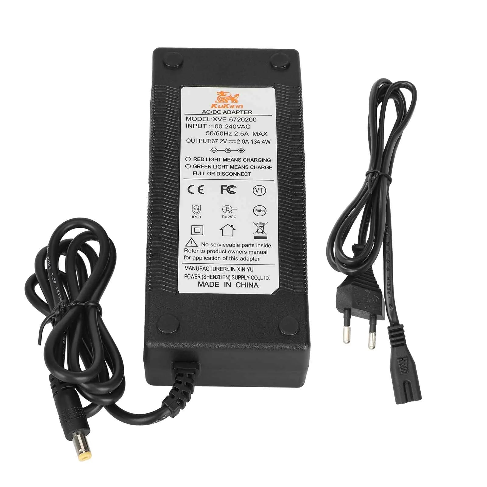 Polnilec Kukirin 67.2V 2.0A DC2.1 za Kukirin G4