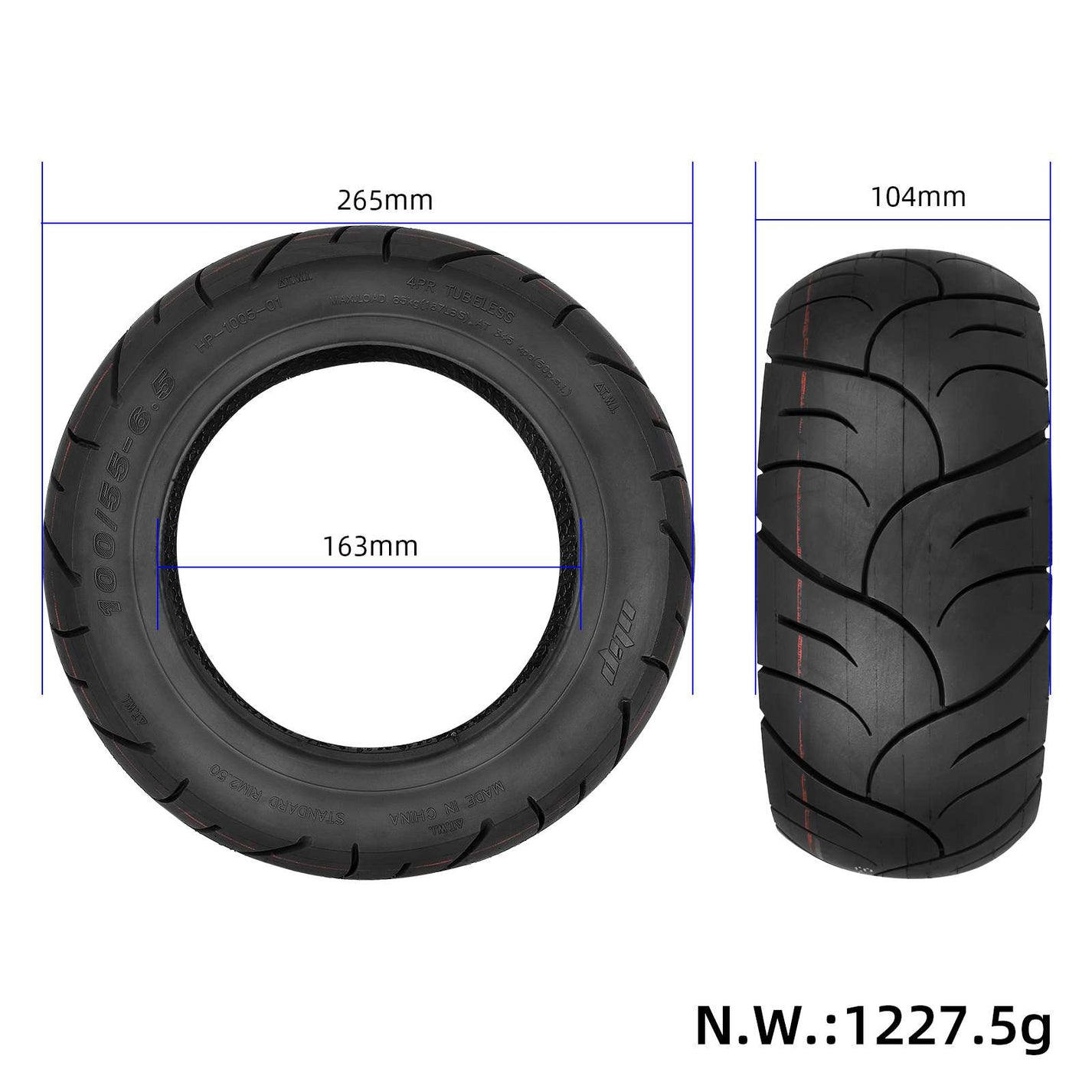 Ulip 100/55-6.5 city road tubeless pnevmatika