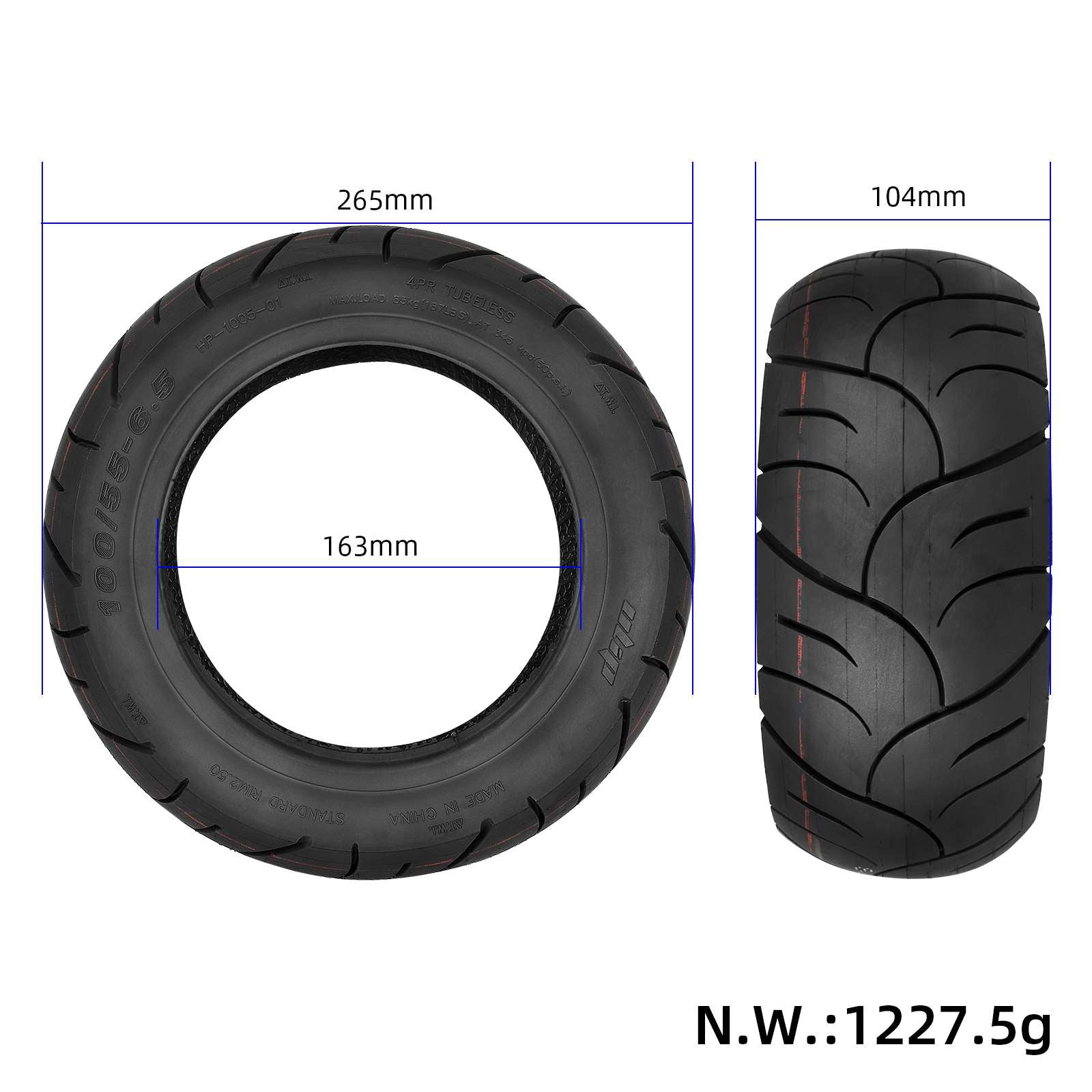 Ulip 100/55-6.5 city road tubeless pnevmatika