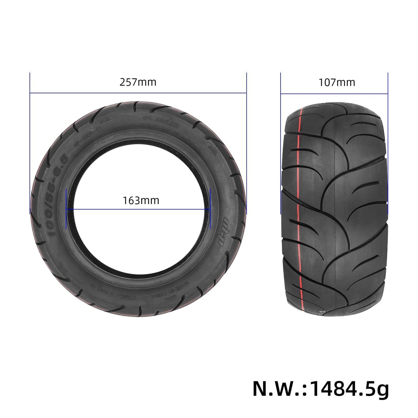 Samozacelitvena tubeless pnevmatika ULIP 100/55-6.5 za Hiley Tiger KING RS