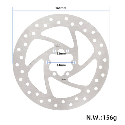 Zavorni disk 160 mm s 6 luknjami in razmikom 44 mm za električni skiro ali kolo